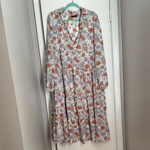 Elegant Floral Long Sleeve Dress